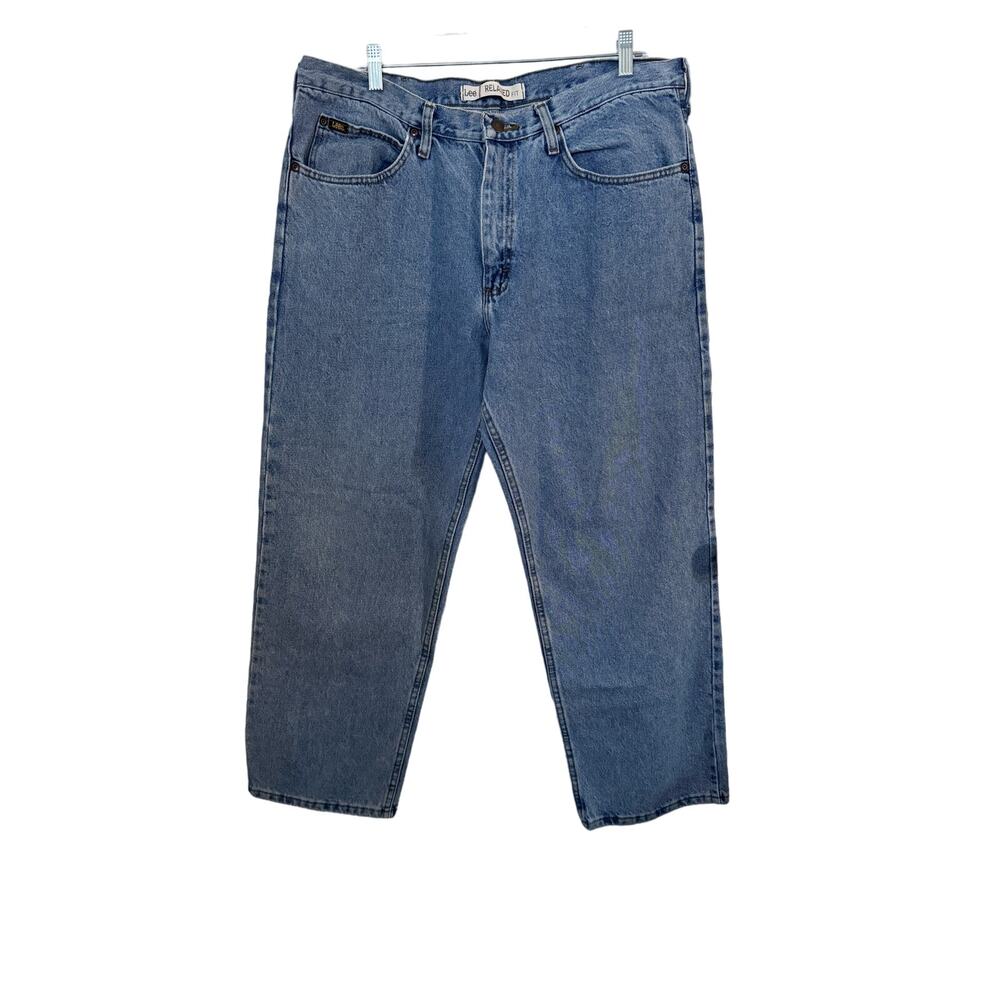 Lee Jeans Mens 38x29 Regular Fit Straight Light Blue Wash Denim Vintage Y2K